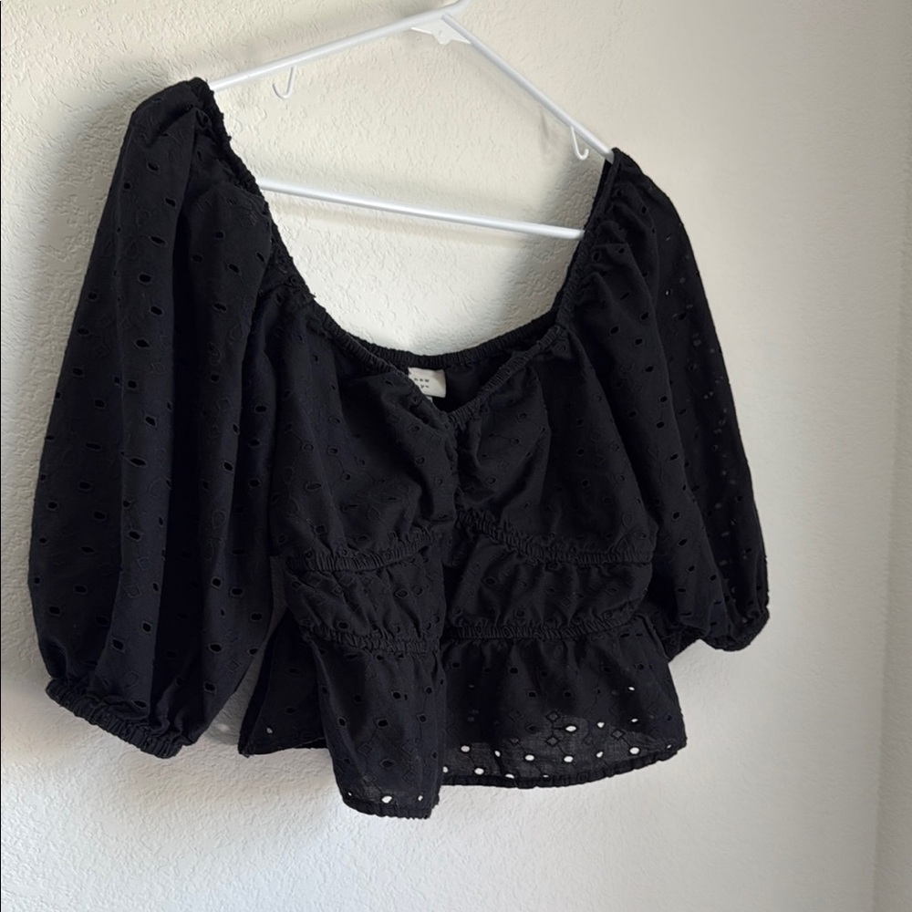 A New Day Black Blouse Chic Top - Picture 7 of 9